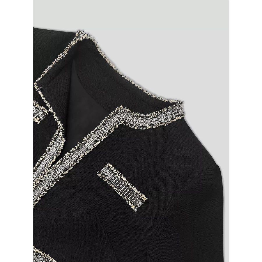Tweed Trim Open Front Outerwear Apparel and Accessories