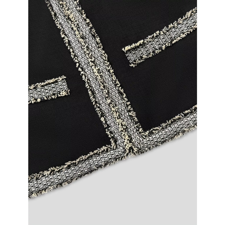Tweed Trim Open Front Outerwear Apparel and Accessories
