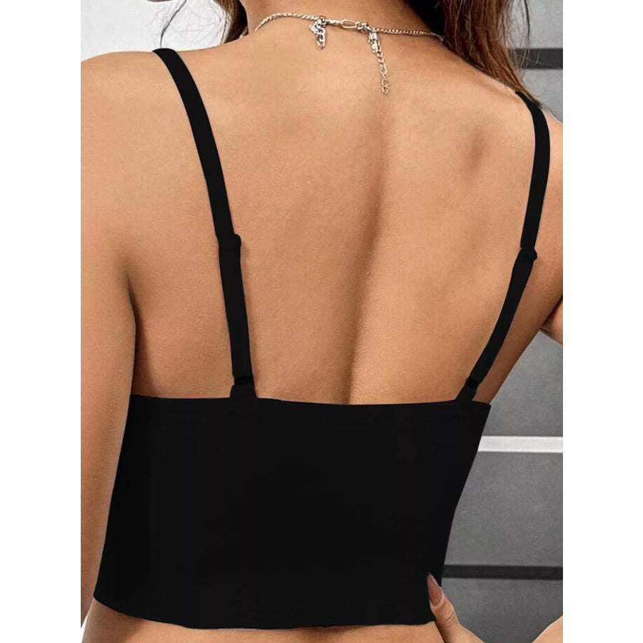 Twist Front Crop Cami Black / S Apparel and Accessories