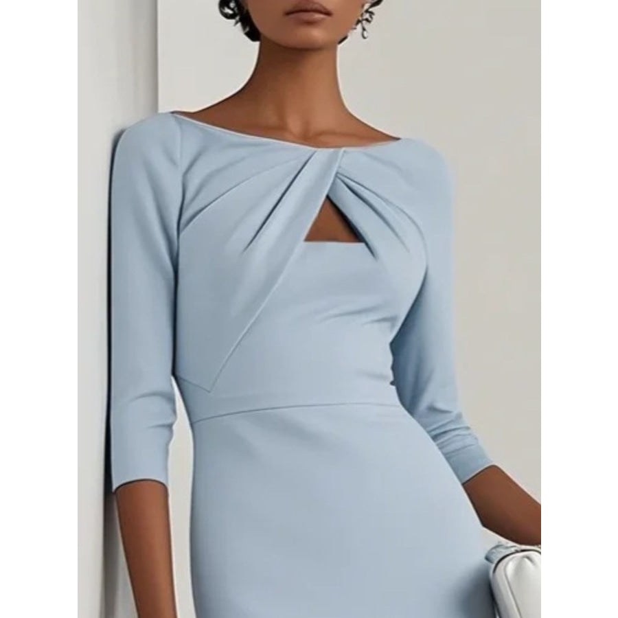 Twist-Front Cutout Midi Dress Apparel and Accessories