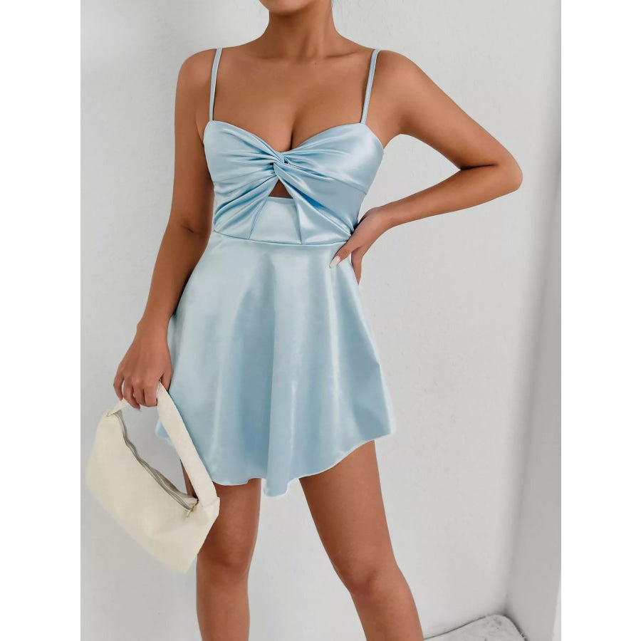 Twist Front Cutout Mini Dress Apparel and Accessories