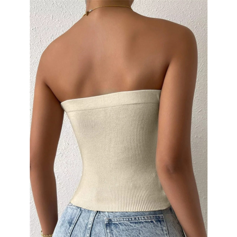 Twist-Front Ribbed Knit Tube Apparel and Accessories