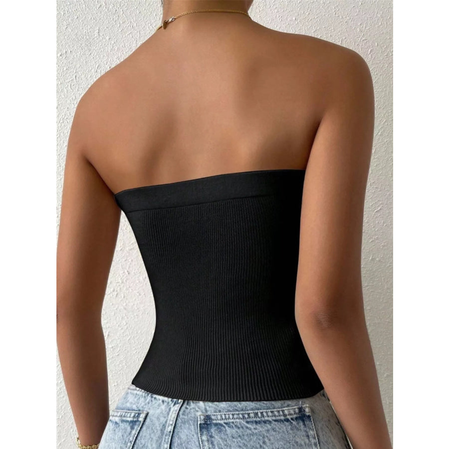 Twist-Front Ribbed Knit Tube Apparel and Accessories