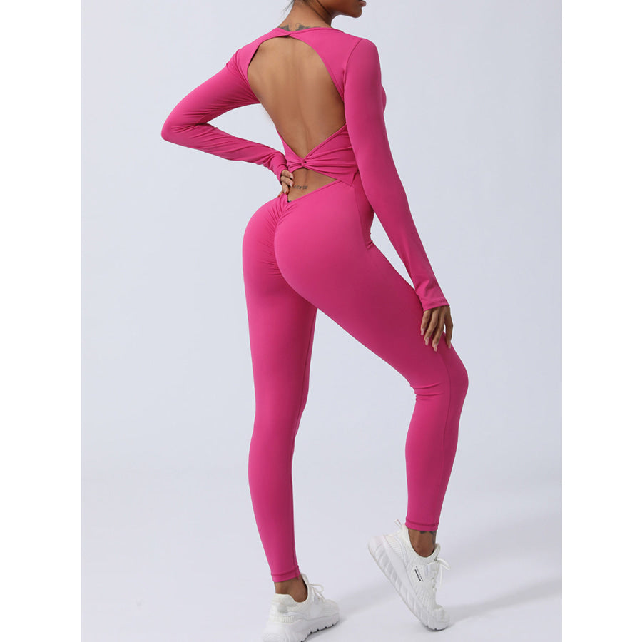 Twisted Backless Long Sleeve Jumpsuit Apparel and Accessories