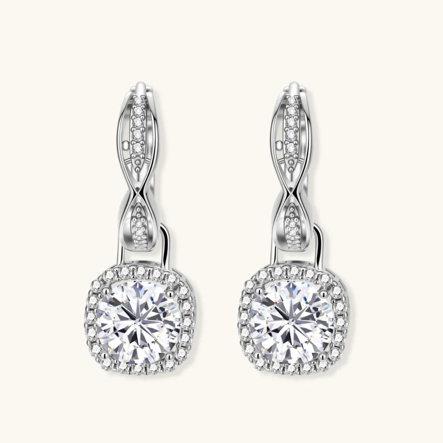 Twisted Infinity Halo Moissanite Earrings by Sandee Rain Boutique Earrings