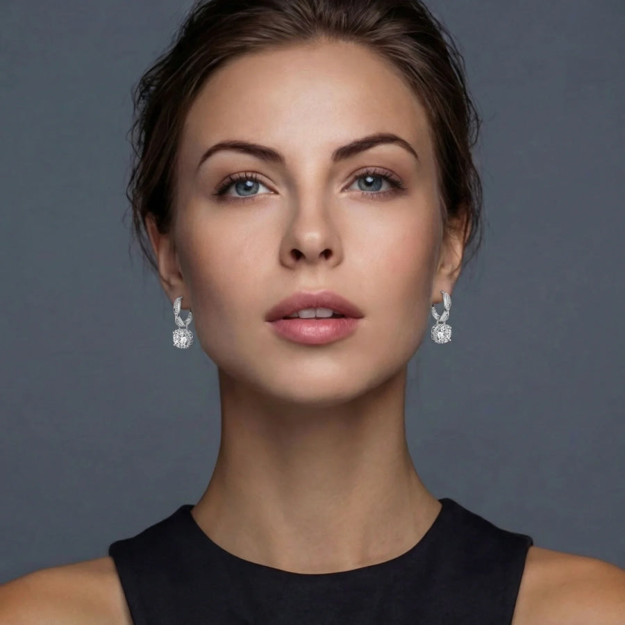 Twisted Infinity Halo Moissanite Earrings by Sandee Rain Boutique Earrings