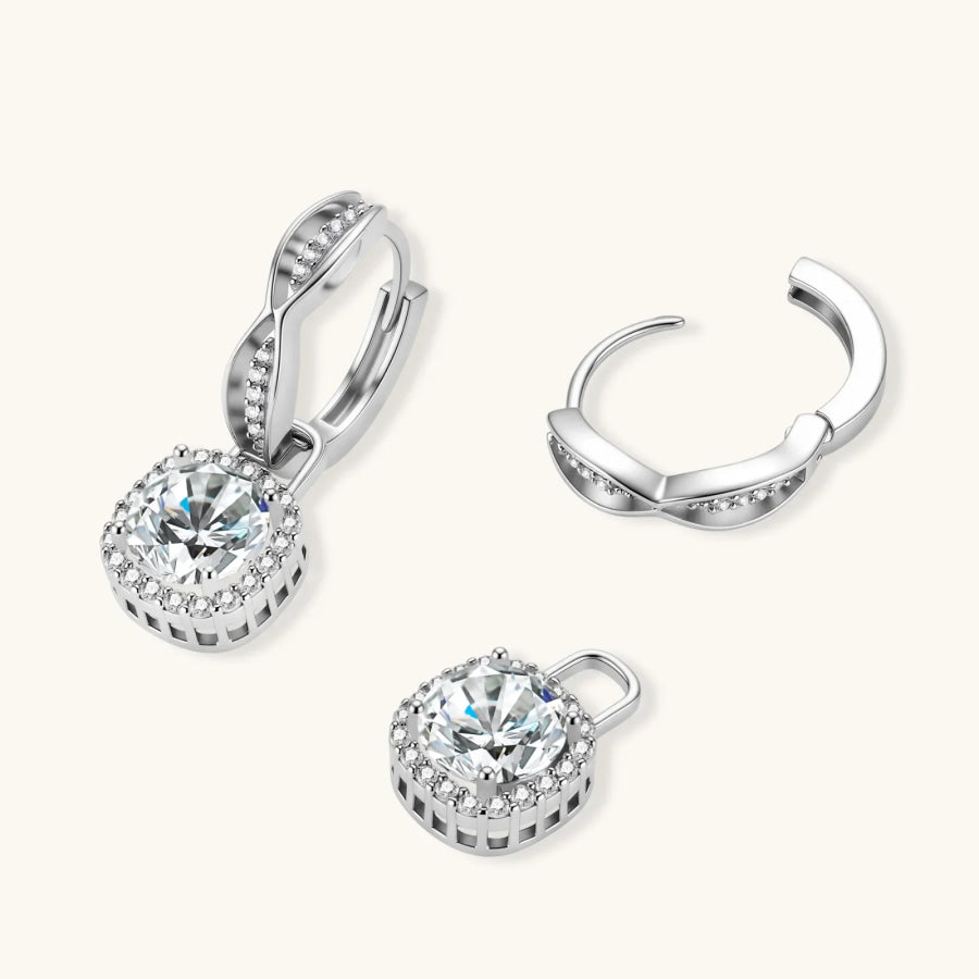 Twisted Infinity Halo Moissanite Earrings by Sandee Rain Boutique Earrings