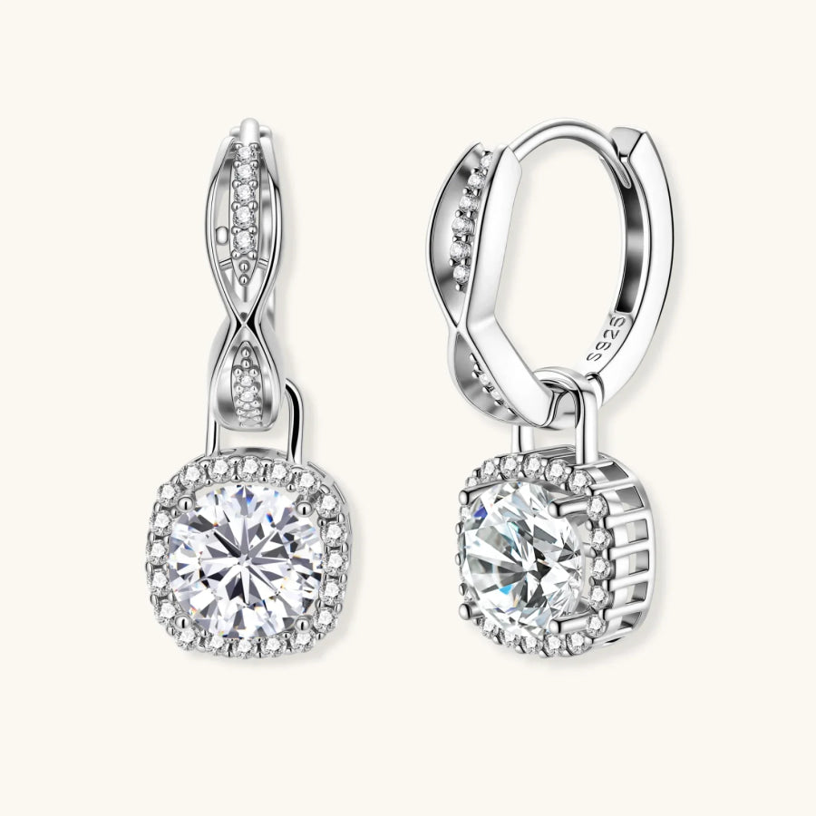 Twisted Infinity Halo Moissanite Earrings by Sandee Rain Boutique Earrings