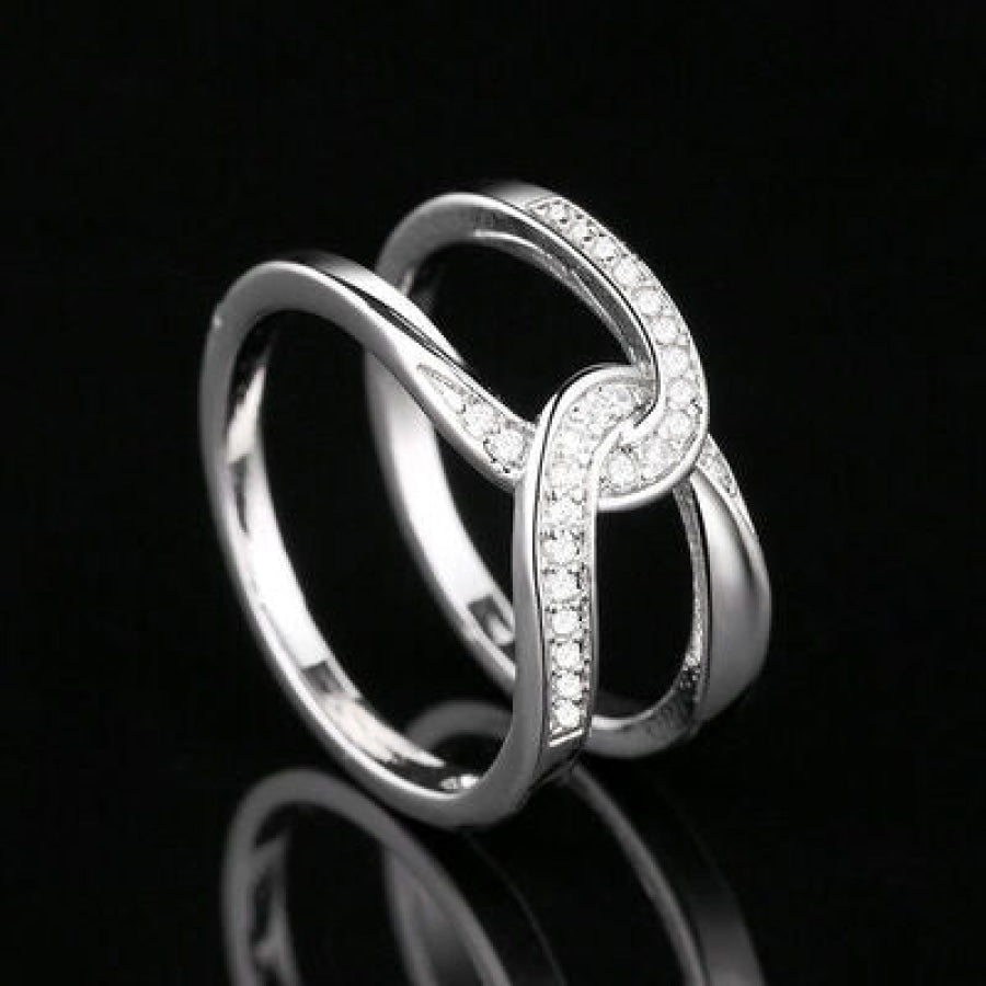 Twisted Inlaid Zircon Double-layered Ring Apparel and Accessories