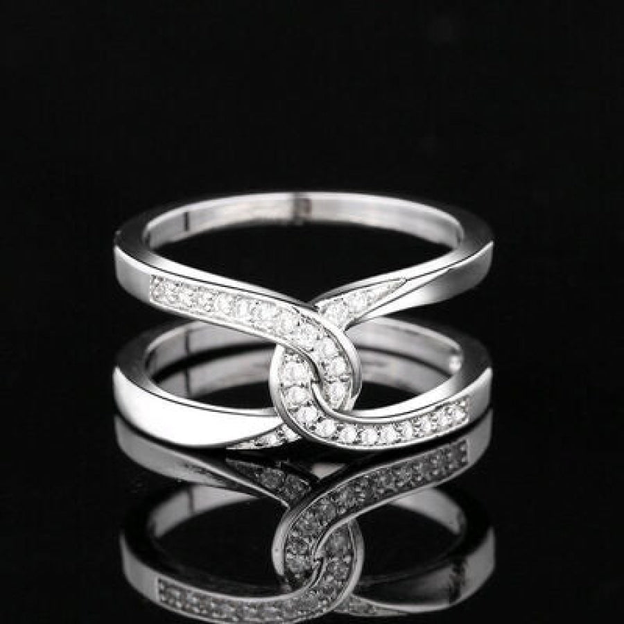 Twisted Inlaid Zircon Double-layered Ring Apparel and Accessories