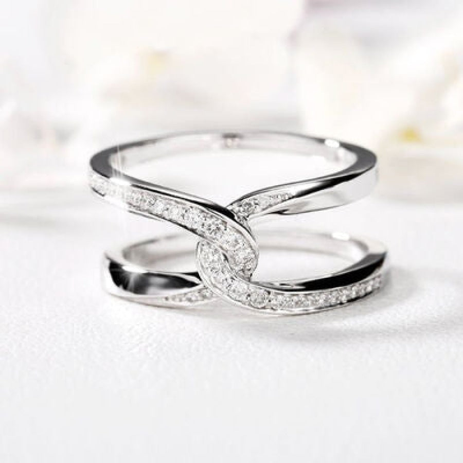 Twisted Inlaid Zircon Double-layered Ring Apparel and Accessories