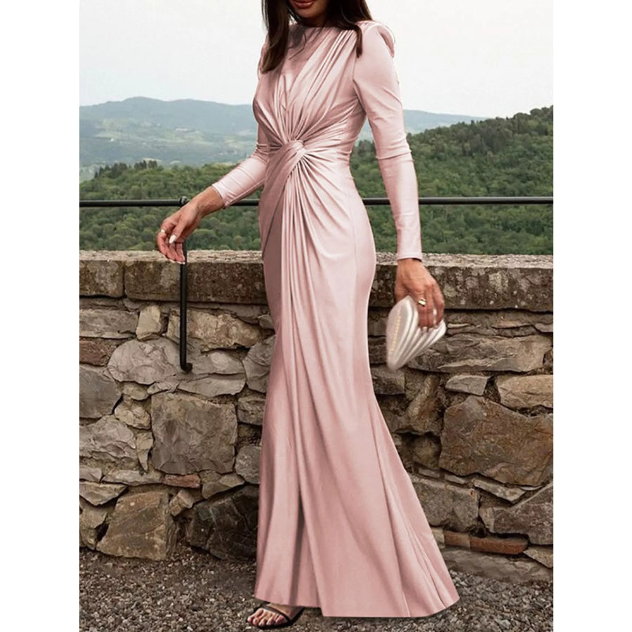 Twisted Long Sleeve Maxi Dress Apparel and Accessories