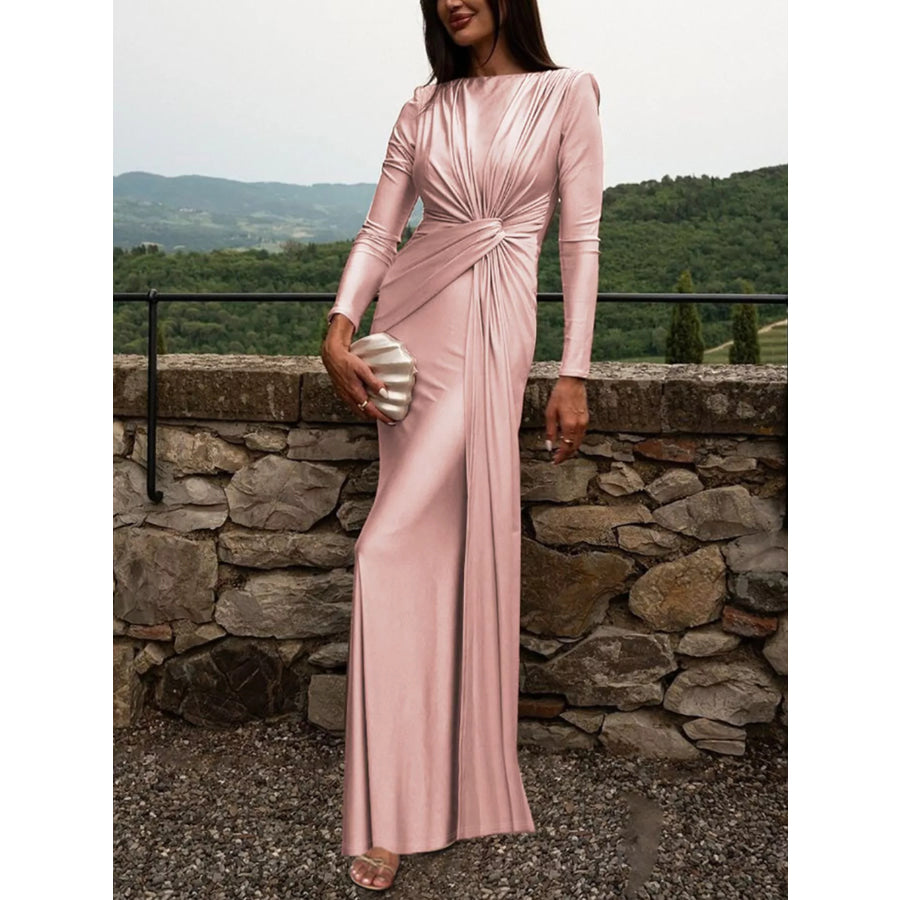Twisted Long Sleeve Maxi Dress Apparel and Accessories