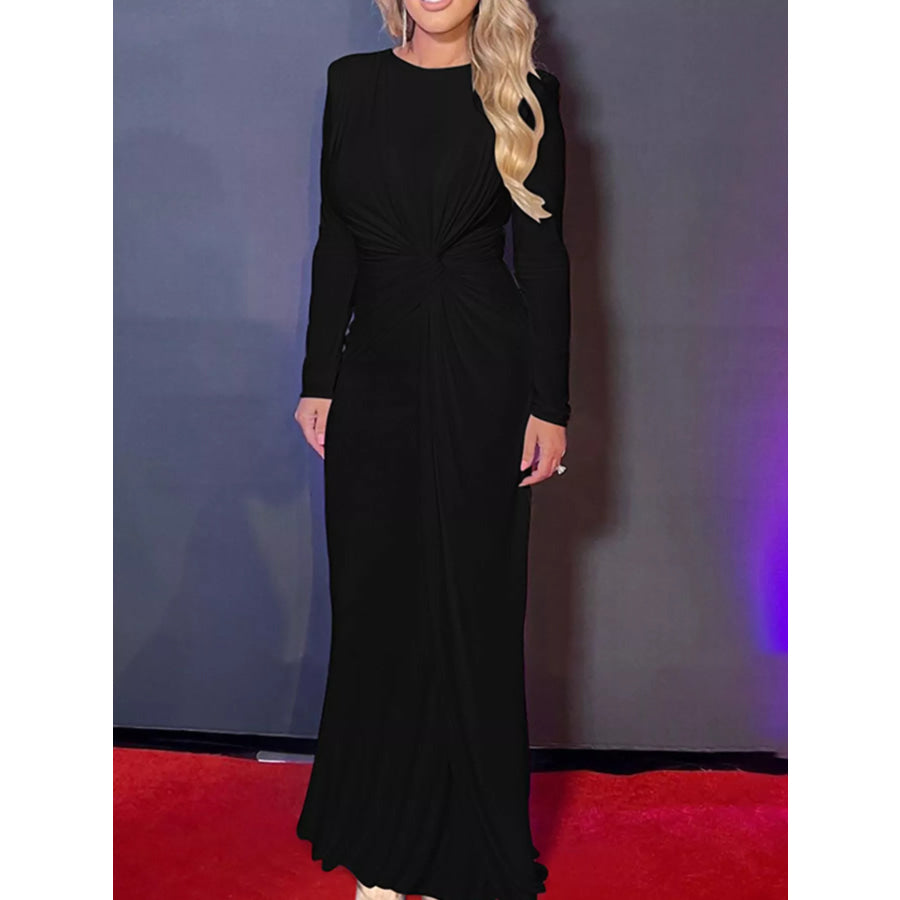 Twisted Long Sleeve Maxi Dress Apparel and Accessories