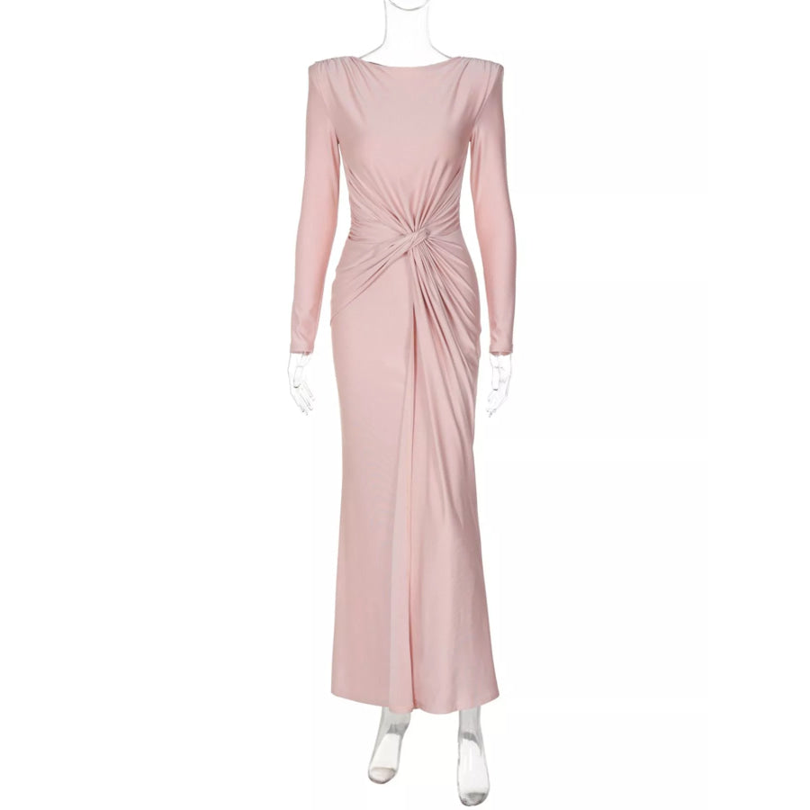 Twisted Long Sleeve Maxi Dress Apparel and Accessories