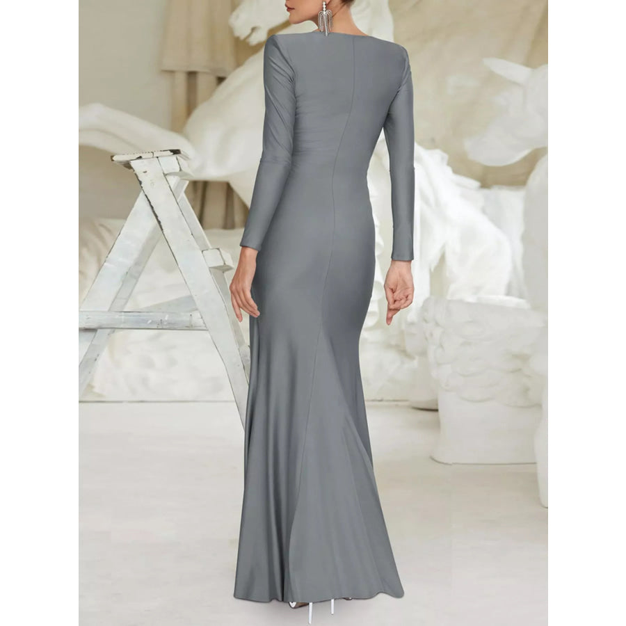 Twisted Long Sleeve Maxi Dress Apparel and Accessories