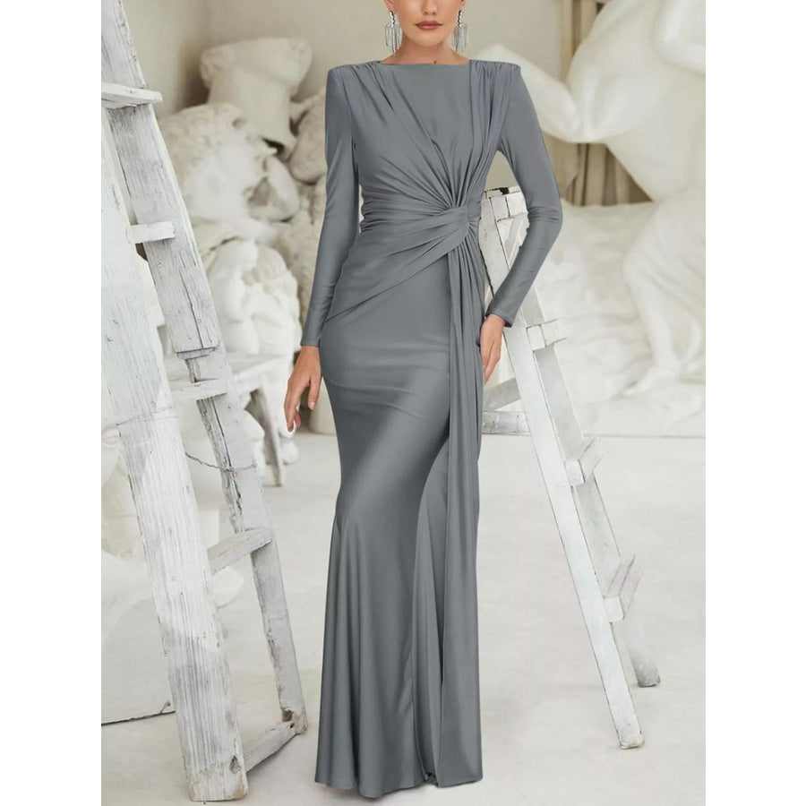 Twisted Long Sleeve Maxi Dress Apparel and Accessories