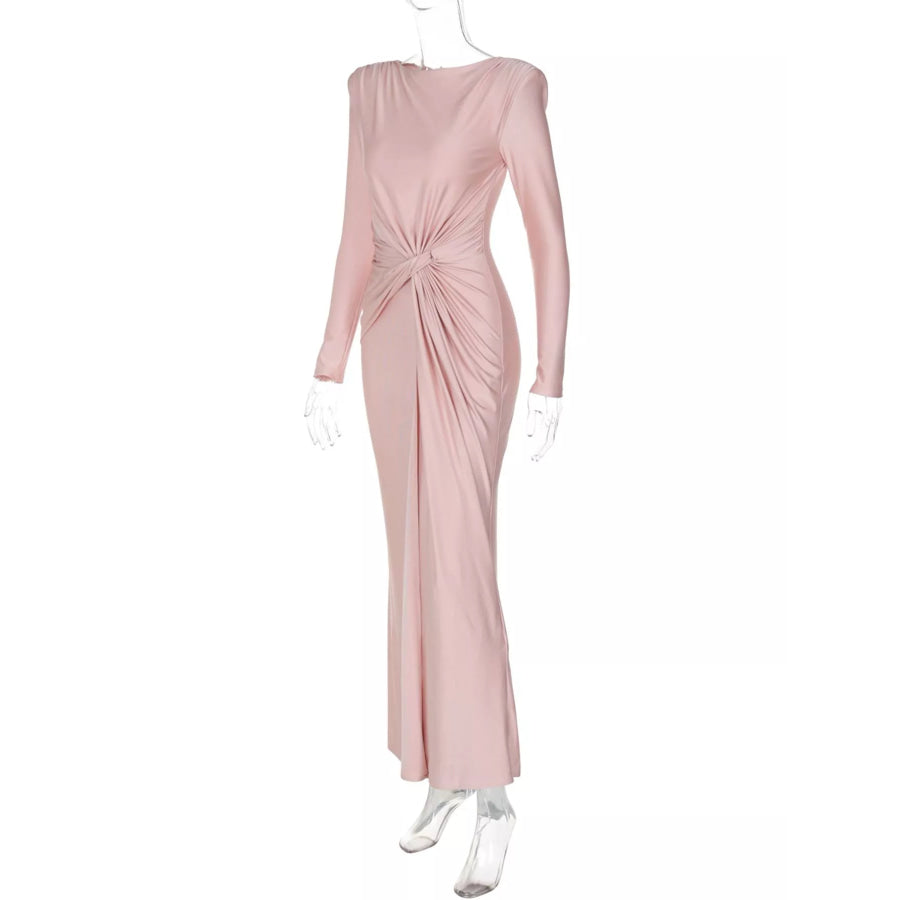 Twisted Long Sleeve Maxi Dress Apparel and Accessories