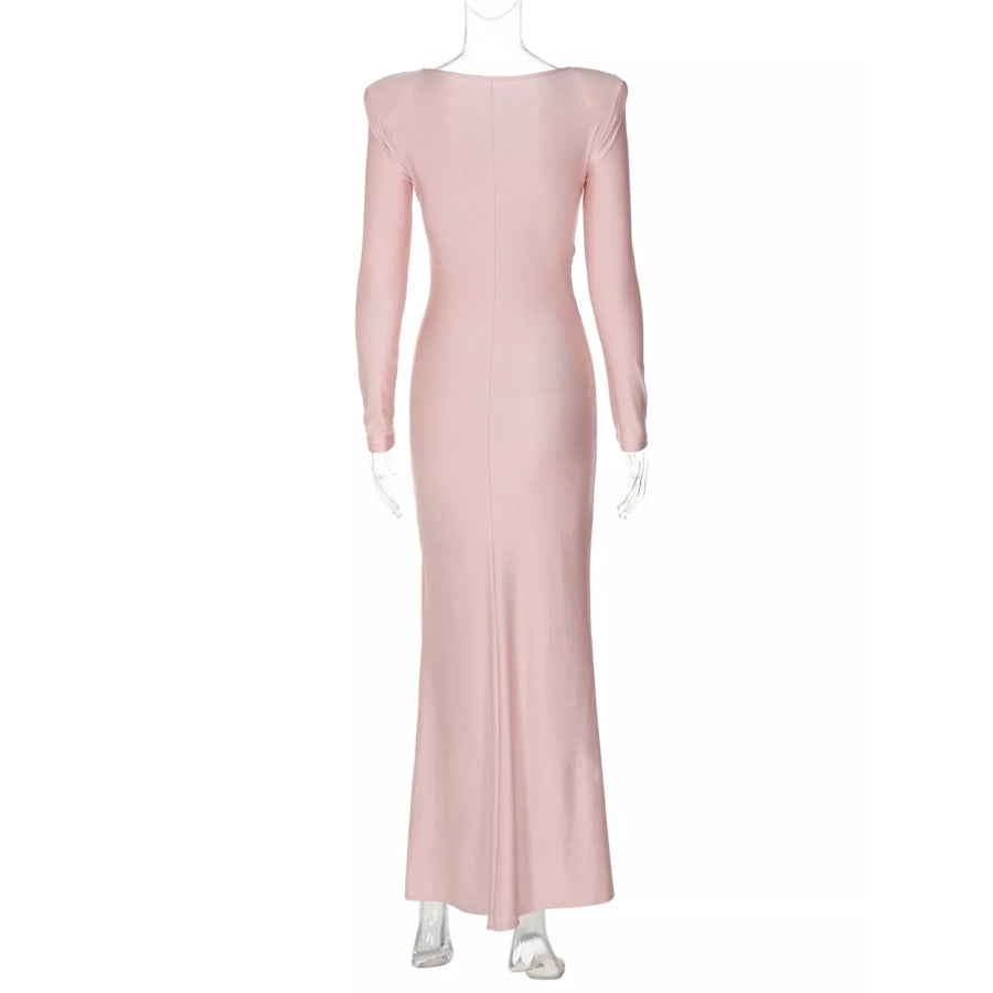 Twisted Long Sleeve Maxi Dress Apparel and Accessories