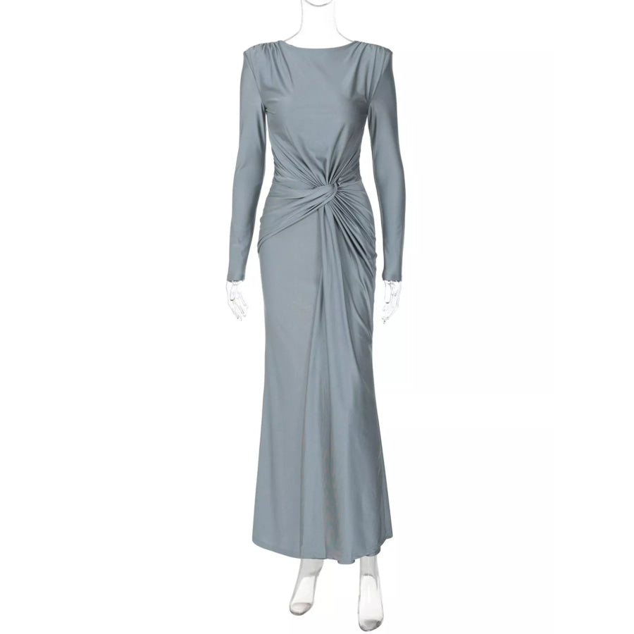 Twisted Long Sleeve Maxi Dress Apparel and Accessories