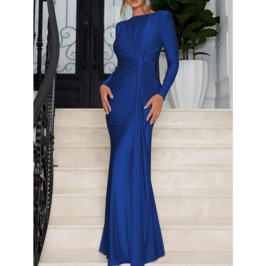 Twisted Long Sleeve Maxi Dress Apparel and Accessories