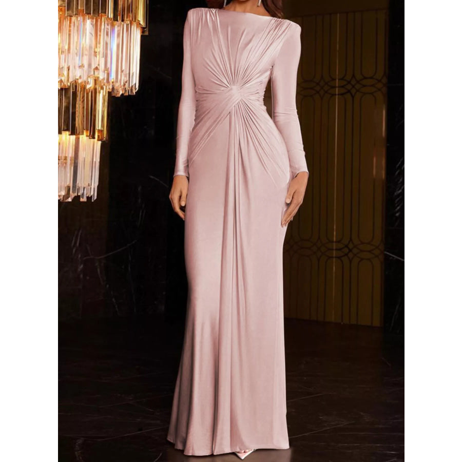 Twisted Long Sleeve Maxi Dress Apparel and Accessories