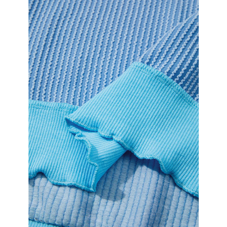 Twisted Rib Uneven Hem Drop Shoulder Loose Knit Top Apparel and Accessories