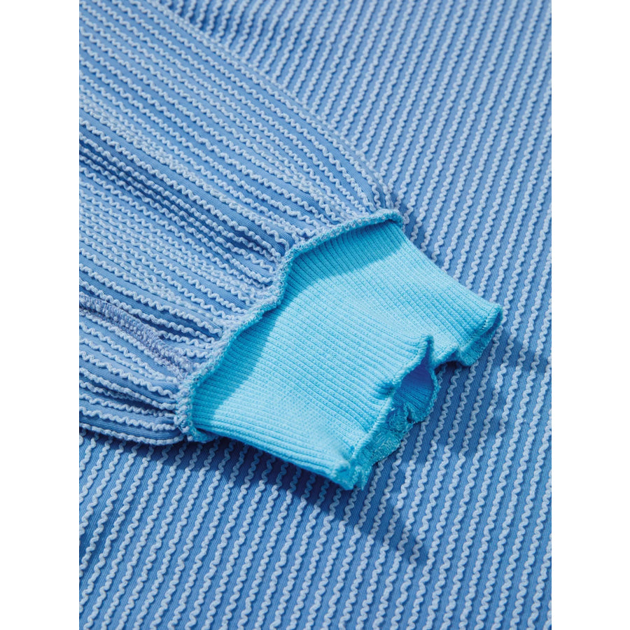 Twisted Rib Uneven Hem Drop Shoulder Loose Knit Top Apparel and Accessories