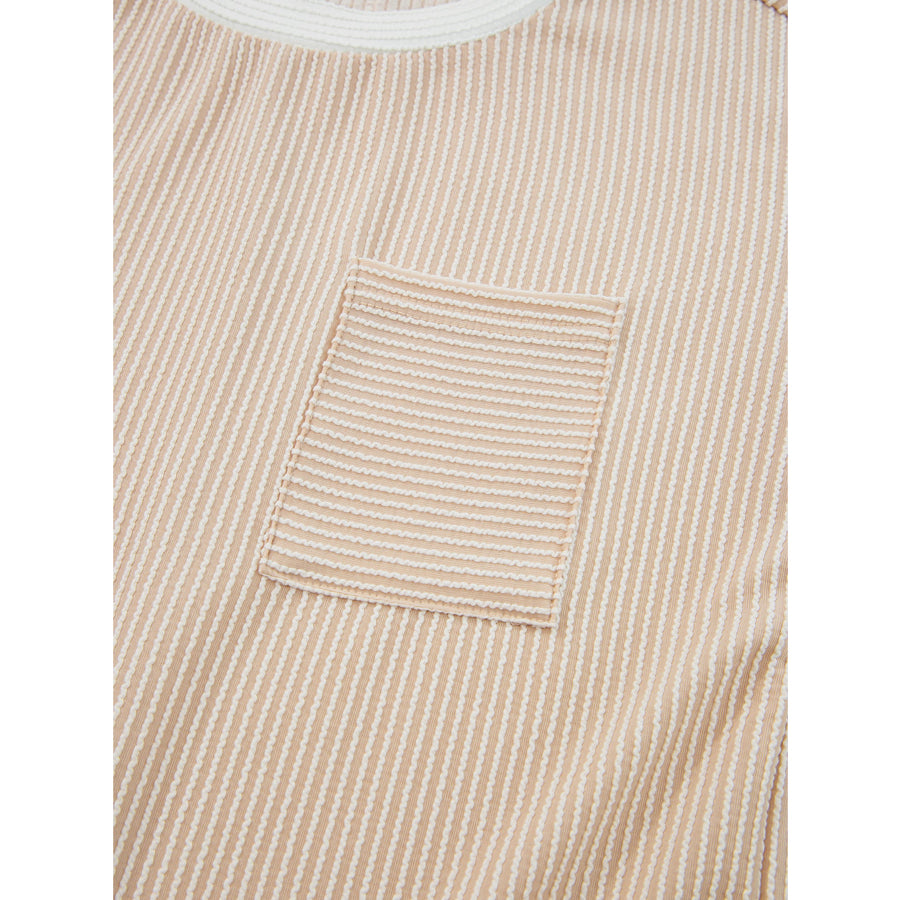 Twisted Ribbed Color Block Trim T Shirt Shift Dress Apparel and Accessories
