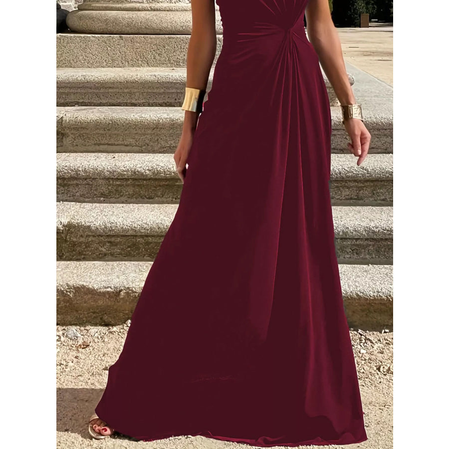 Twisted Round Neck Sleeveless Maxi Dress Apparel and Accessories