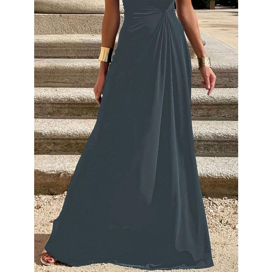 Twisted Round Neck Sleeveless Maxi Dress Apparel and Accessories