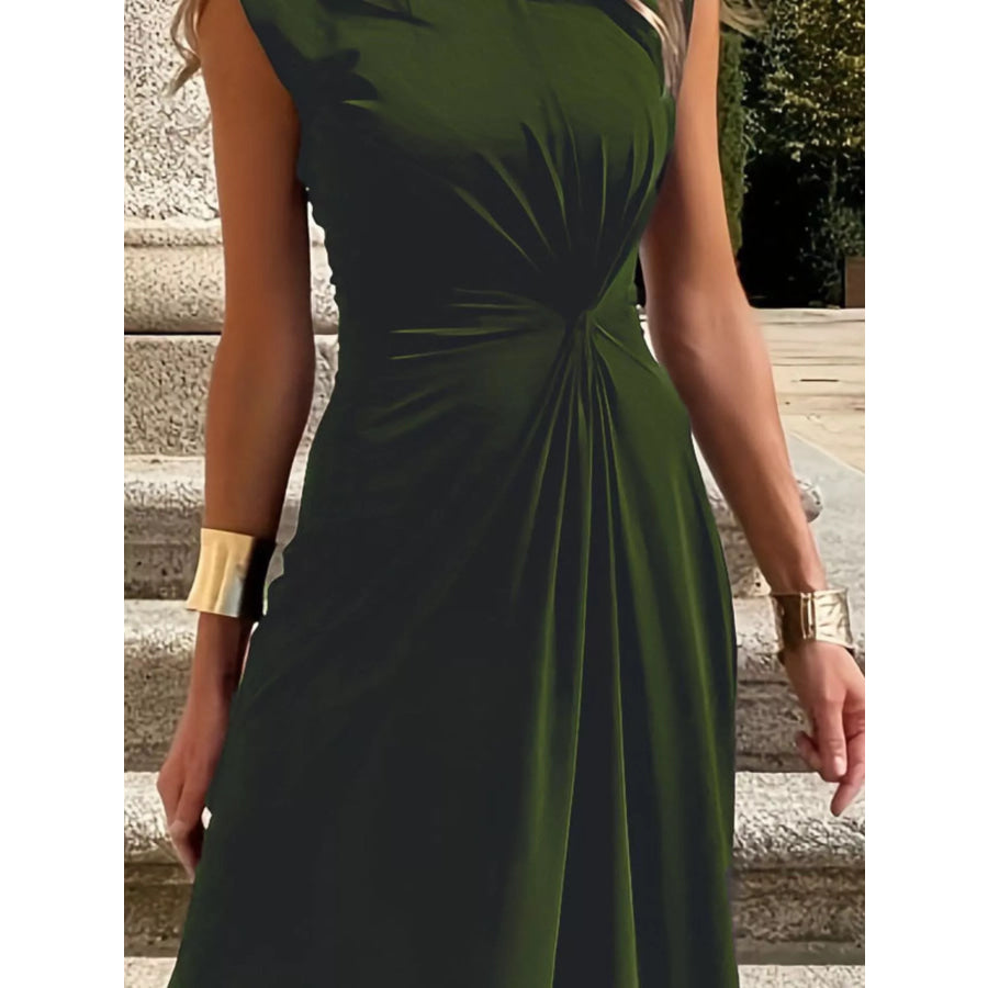 Twisted Round Neck Sleeveless Maxi Dress Apparel and Accessories