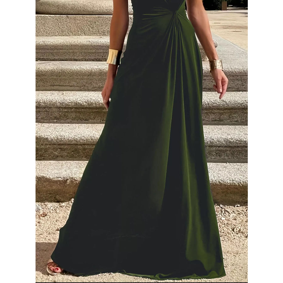 Twisted Round Neck Sleeveless Maxi Dress Apparel and Accessories