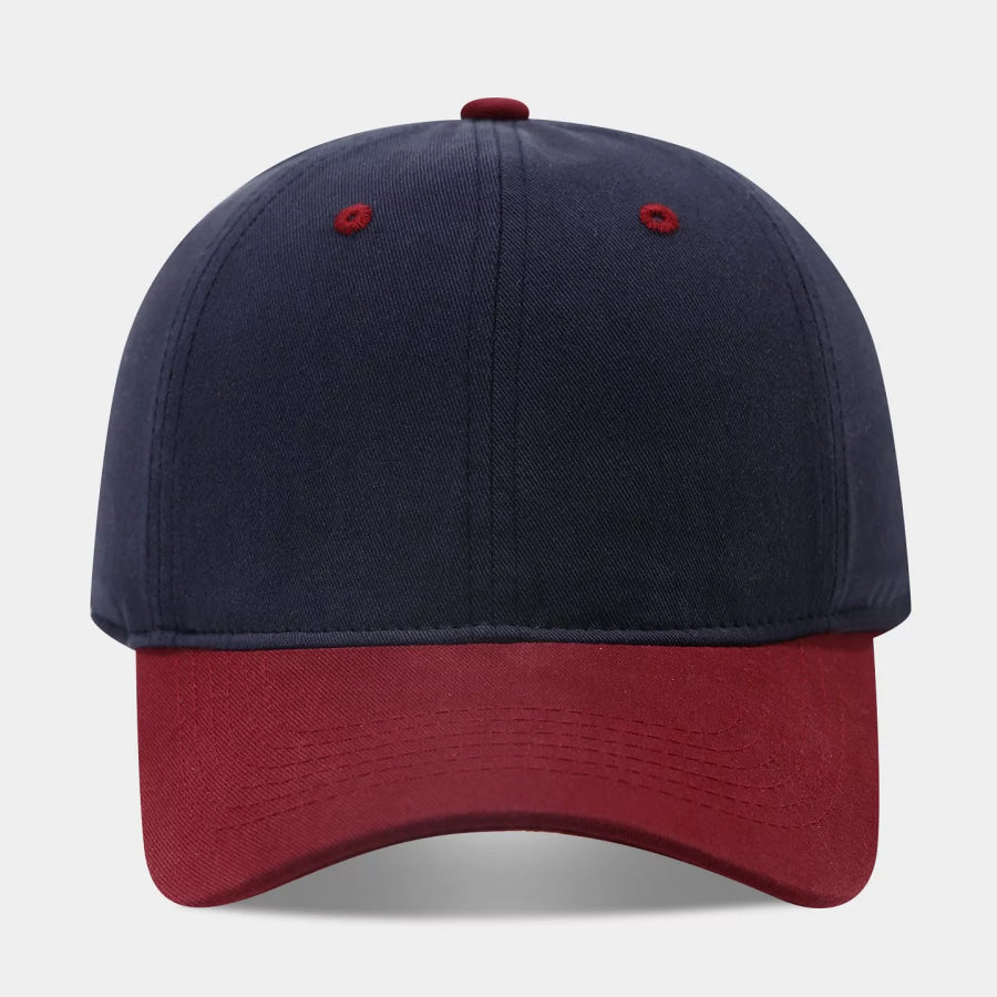 Two-Tone Baseball Cap Burgundy / One Size Apparel and Accessories