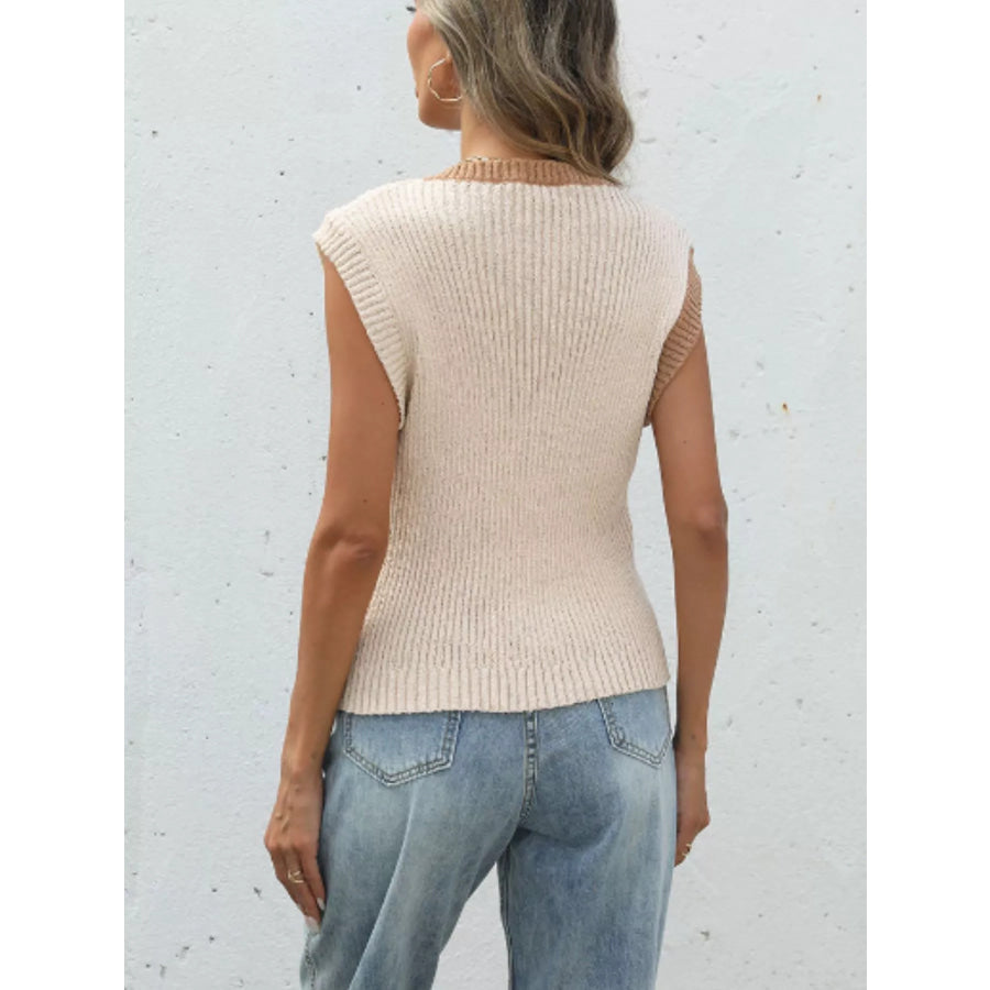 Two-Tone Button Up Cardigan Apparel and Accessories