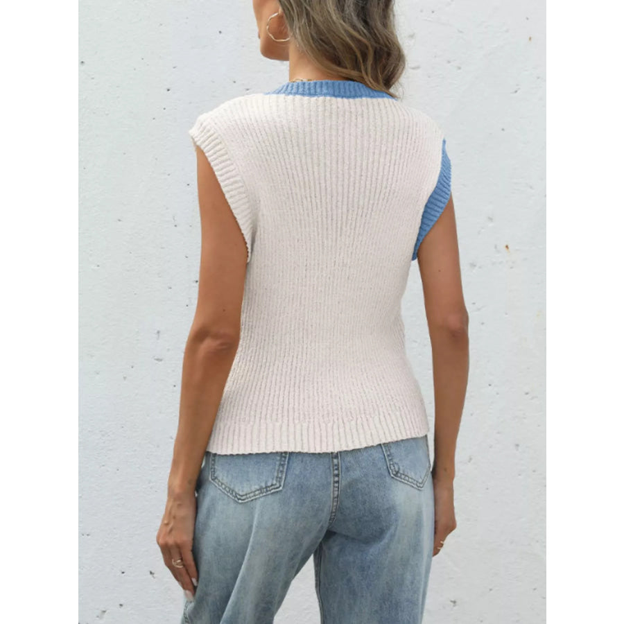 Two-Tone Button Up Cardigan Apparel and Accessories