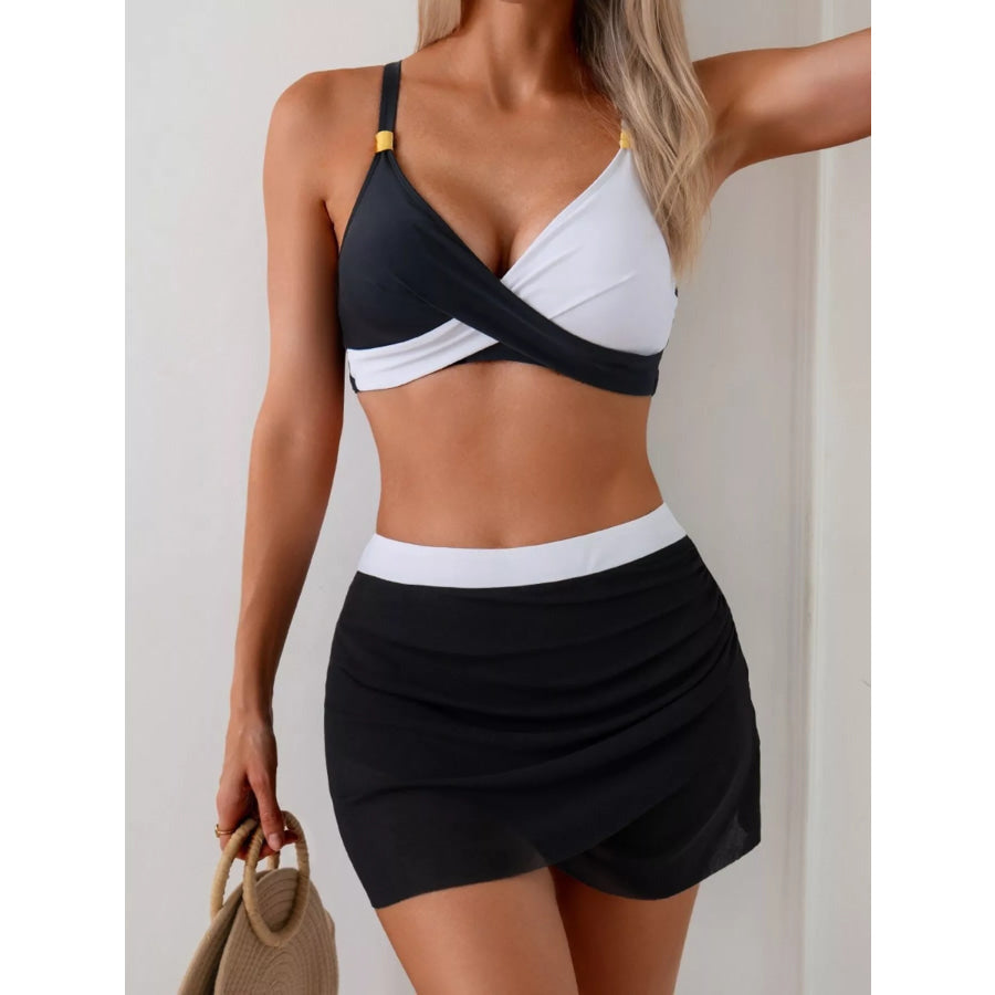 Two Tone Cami and Skort Swim Set Apparel and Accessories