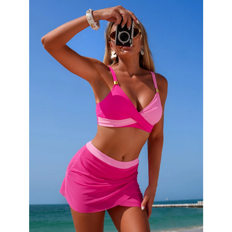 Two Tone Cami and Skort Swim Set Apparel and Accessories