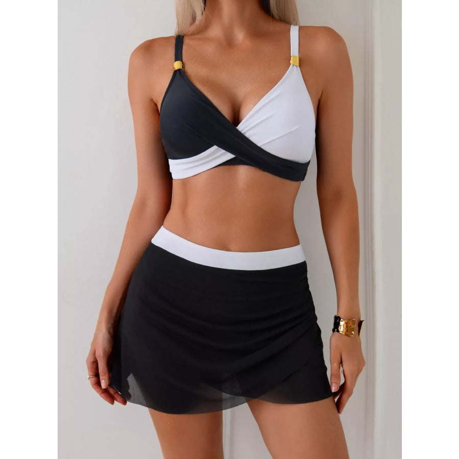 Two Tone Cami and Skort Swim Set Apparel and Accessories