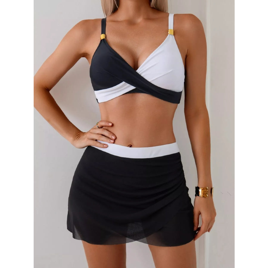 Two Tone Cami and Skort Swim Set Apparel and Accessories