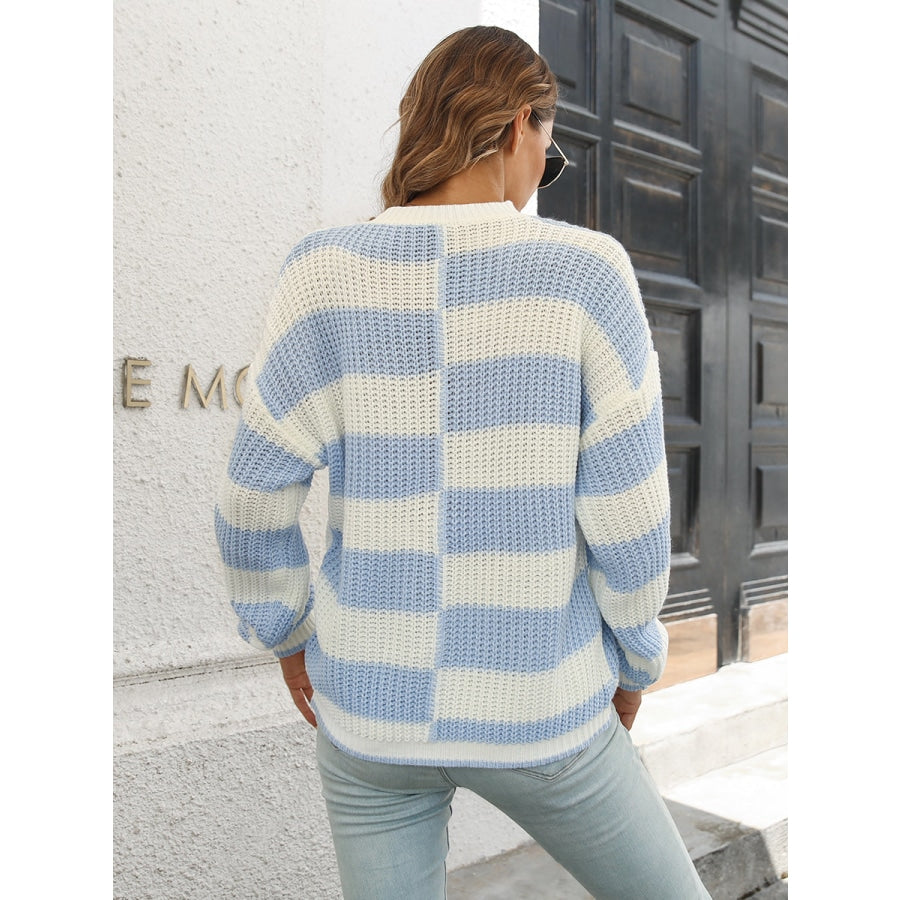 Two-Tone Dropped Shoulder Sweater