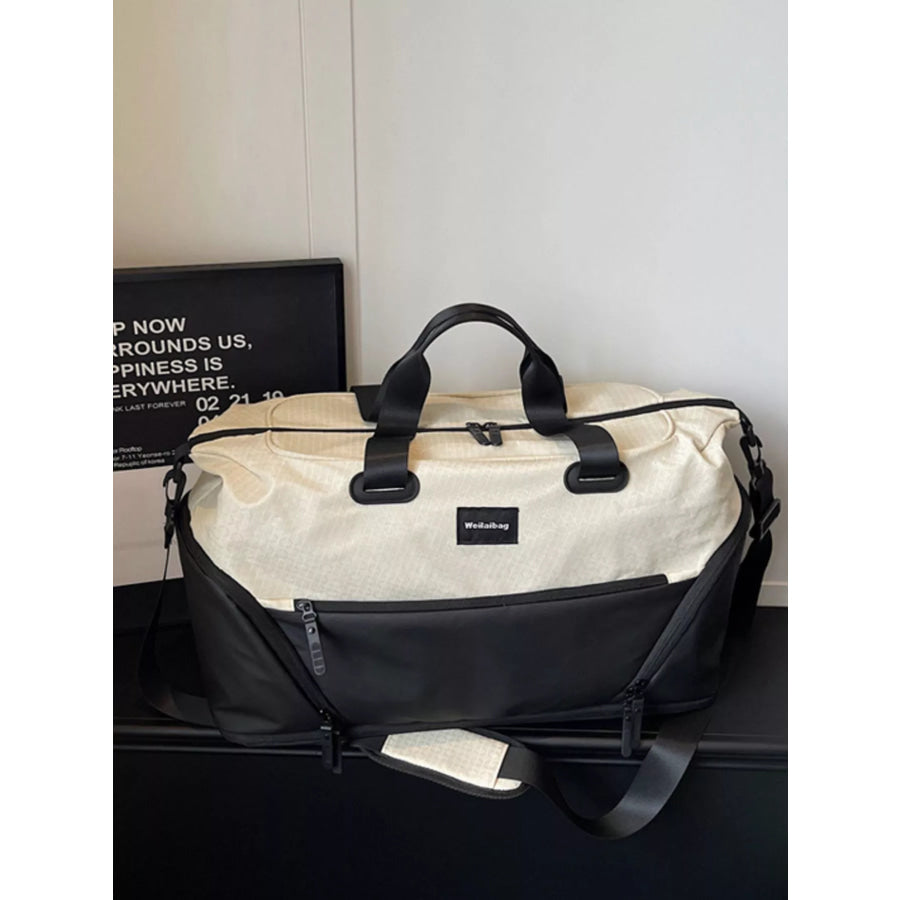 Two-Tone Duffle Bag Cream White / onesize Apparel and Accessories