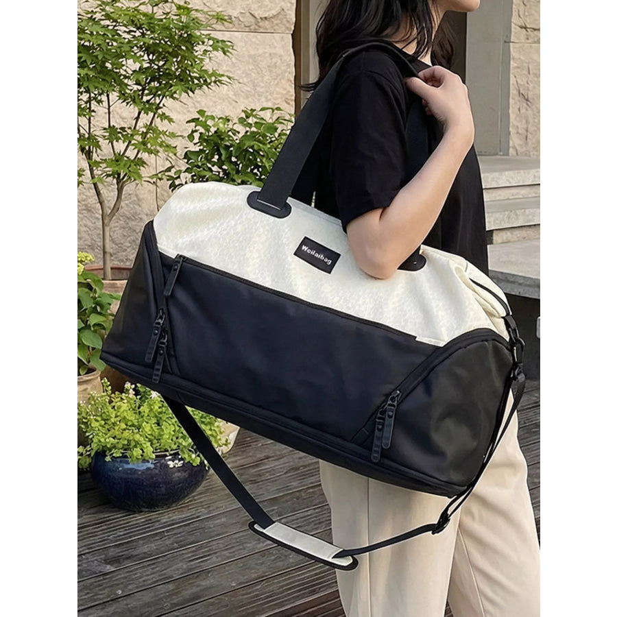 Two-Tone Duffle Bag Cream White / onesize Apparel and Accessories