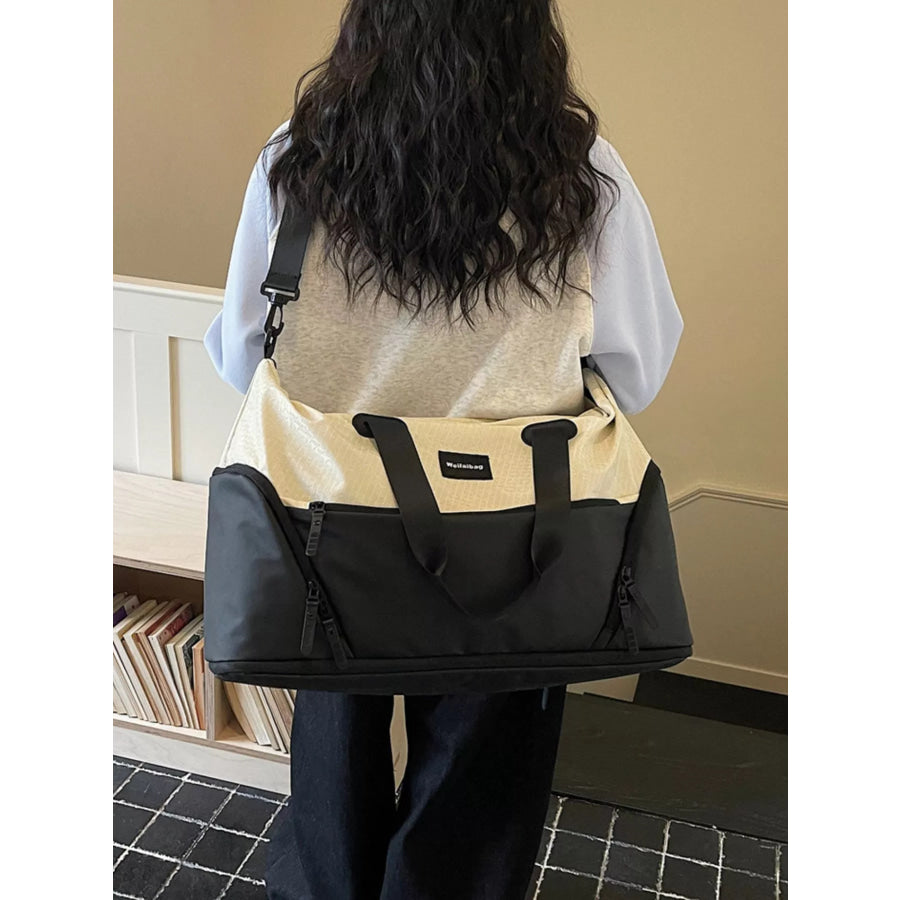 Two-Tone Duffle Bag Cream White / onesize Apparel and Accessories
