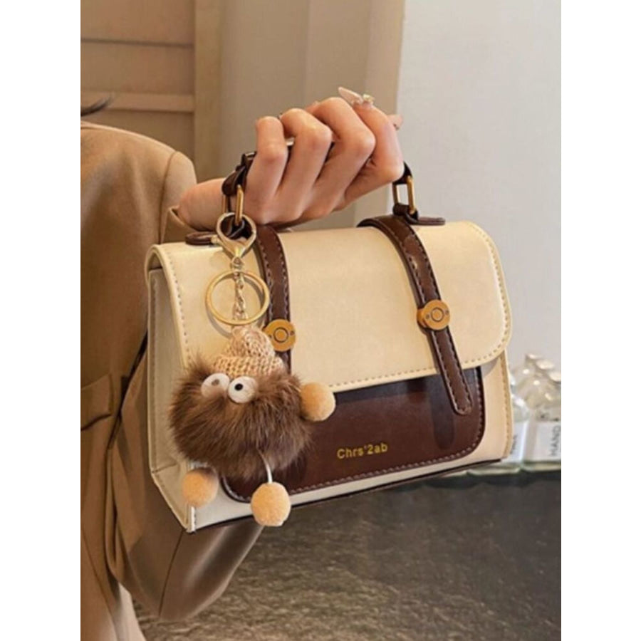 Two-Tone Flap Crossbody Bag Brown / One Size Apparel and Accessories
