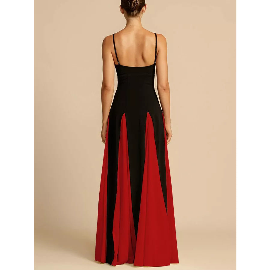 Two-Tone Flowing Maxi Dress Apparel and Accessories