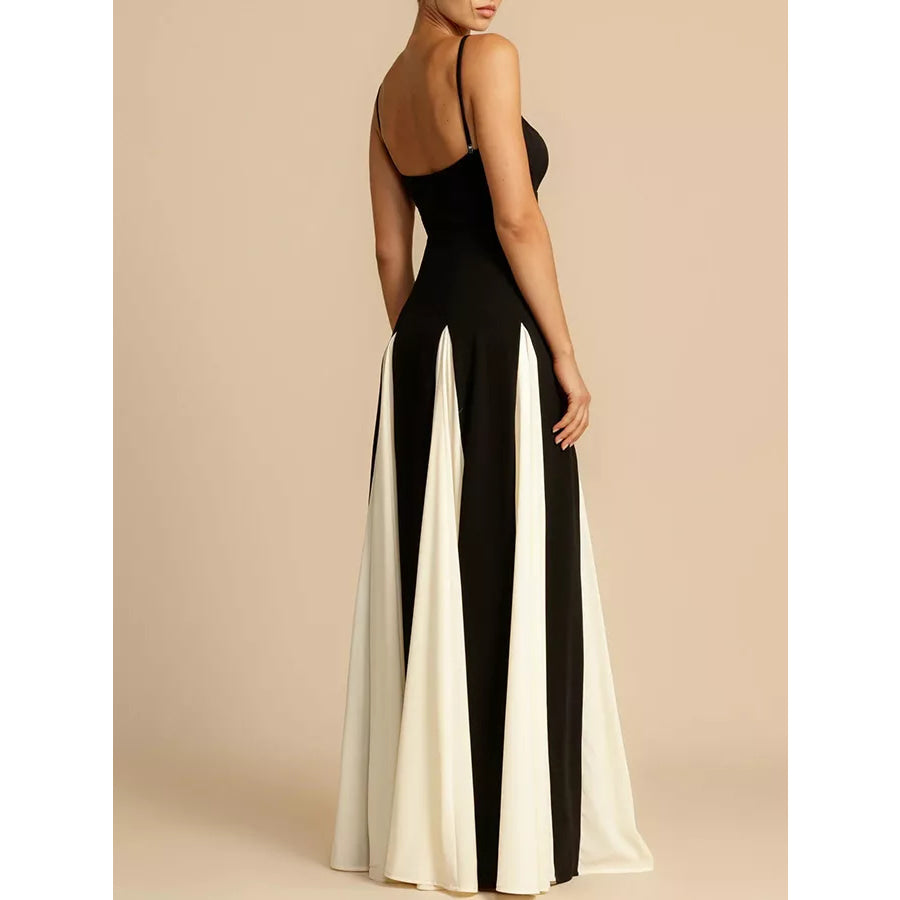 Two-Tone Flowing Maxi Dress Apparel and Accessories