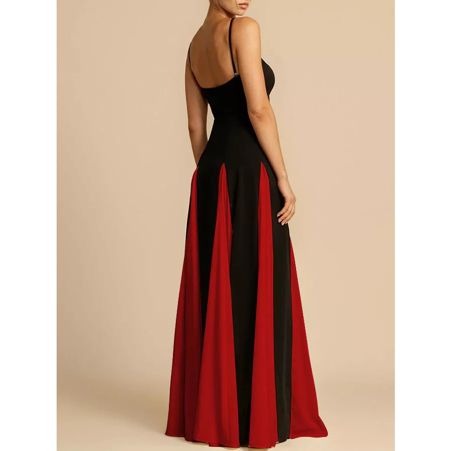 Two-Tone Flowing Maxi Dress Apparel and Accessories