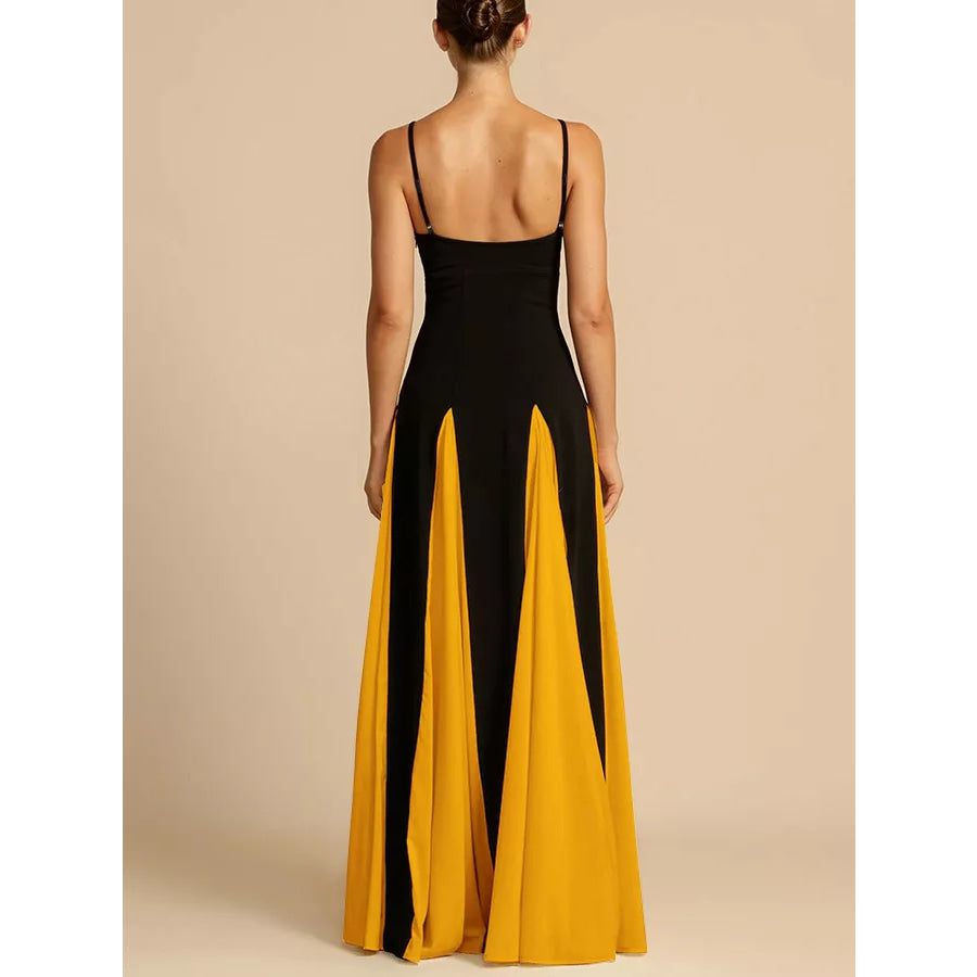 Two-Tone Flowing Maxi Dress Apparel and Accessories