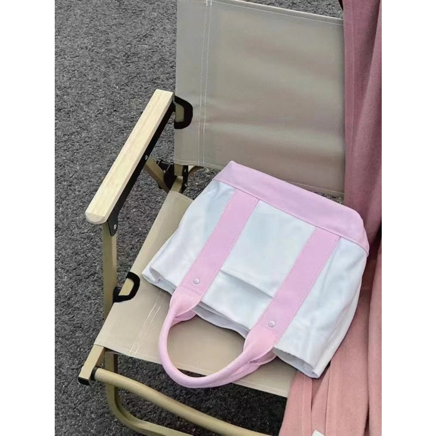 Two Tone Handbag Blush Pink / One Size Apparel and Accessories